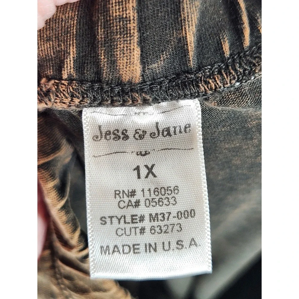 Jess &‎ Jane Capri Leggings Womens Plus 1X Chocolate & Wine USA Cotton Lot Of 2